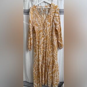 ASOS Orange and White Patterned Dress